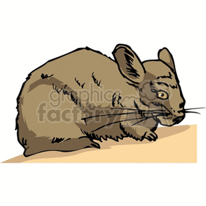 The clipart image depicts a chinchilla. The animal is sitting and has distinct wiskers, characteristic of a chinchilla. 