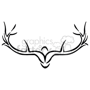 This image shows a pair of antlers in a line art drawing