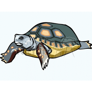 The image depicts a cartoon of a sea turtle. These marine animals are characterized by their streamlined bodies and large flippers. This is a stylized representation suitable for educational materials, children's books, or environmental awareness content.