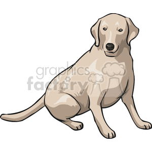 The image is a clipart illustration of a dog. The dog appears to be a Labrador Retriever, depicted sitting with a tan or light brown coat and a friendly expression.