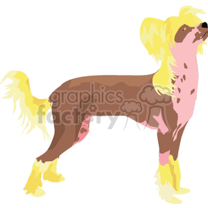 This clipart image features a stylized illustration of a dog. The dog has a prominent, fluffy mane and tail in a lighter color, which contrasts with its darker body color. The stylized nature of the image lends it a playful and cartoon-like quality.