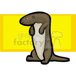  brown and tan gopher with yellow background