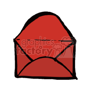 The image shows a red envelope typically used for mailing letters. The envelope is open or not yet sealed,  This is a simple illustration that could be associated with business supplies or postal services.