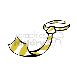 The image displays a clipart of a striped necktie in yellow and white colors.