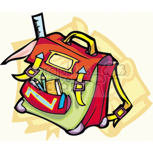 Cartoon red and green backpack