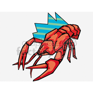 lobster in a blue background