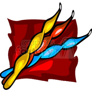 The clipart image depicts a colorful string of Christmas lights. The lights are in a traditional holiday lightbulb shape with different colors, including red, yellow, blue, and green, and they appear to have a cartoon-like, stylized design.