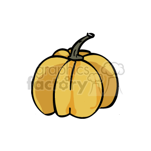 The clipart image shows a single orange pumpkin with a visible stem on top. It's a simple illustration, typically associated with fall or autumn season events such as Thanksgiving and Halloween. 