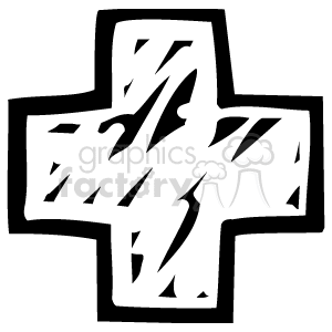 The clipart image contains a stylized representation of a medical red cross with scribbles superimposed on it. 
