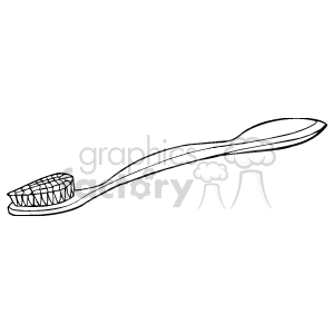 The image shows a black and white line drawing of a toothbrush. It is a simple clipart style representation, commonly used in a medical, dental, or health-related context.