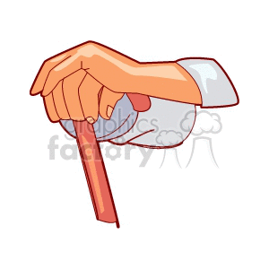 Hands on a cane