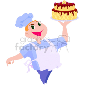 Baker holding a cake