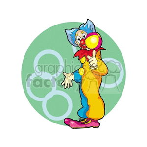 A Silly Big Footed Clown Spinning a Ball On his Finger