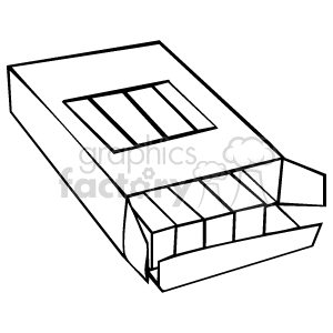 The image is a black and white clipart depicting a box of modelling clay, that kids might engage in