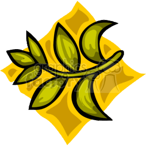 The image is a stylized clipart of a tropical flower, most likely intended to represent a Hawaiian theme. The flower is simplified with bold outlines and a limited color palette, featuring shades of green for the leaves and a warm yellow tone for the petals.