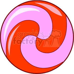 red and pink circle with swirls