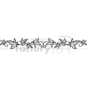 The image is a black and white clipart featuring a symmetrical floral design with ornate elements that resemble stylized flowers or leaves, connected in a repeating pattern. The design has a decorative, elegant look that could be used as a horizontal divider or border in various graphical elements.