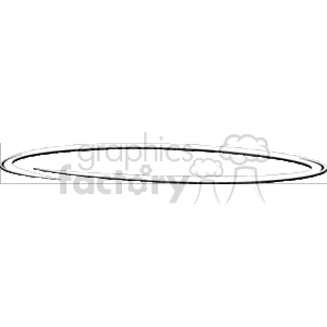 The image displays a simple black and white oval shape with a double outline. The inner outline is solid, while the outer outline has dashed segments. There are no additional symbols or designs within the oval. The style is reminiscent of minimalist or monochrome clipart.