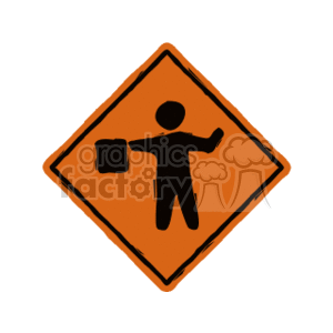 This image depicts a standard construction road sign, typically used to alert drivers of road work or maintenance activities ahead on the street. The sign is in a diamond shape with a vibrant orange background for high visibility, and it features a pictogram of a person holding what appears to be a tool or a piece of equipment, indicating that work is being performed in the area.