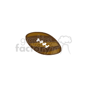 The image features a simple illustration of an American football, which is an oval-shaped ball with laces used in the sport of American football.