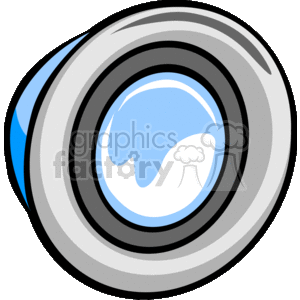 The image is a stylized vector clipart representation of a car headlight. It depicts the light in a simplified and graphic manner, with concentric circles and a blue hue in the center, symbolizing the lens and light source.