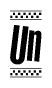 The image contains the text Un in a bold, stylized font, with a checkered flag pattern bordering the top and bottom of the text.