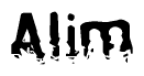The image contains the word Alim in a stylized font with a static looking effect at the bottom of the words
