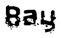 The image contains the word Bay in a stylized font with a static looking effect at the bottom of the words
