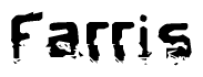 The image contains the word Farris in a stylized font with a static looking effect at the bottom of the words