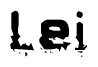 The image contains the word Lei in a stylized font with a static looking effect at the bottom of the words