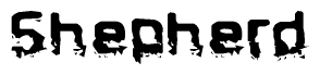 The image contains the word Shepherd in a stylized font with a static looking effect at the bottom of the words