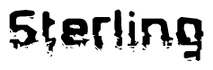 The image contains the word Sterling in a stylized font with a static looking effect at the bottom of the words