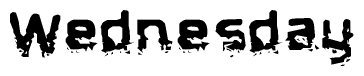 The image contains the word Wednesday in a stylized font with a static looking effect at the bottom of the words