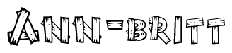 The clipart image shows the name Ann-britt stylized to look like it is constructed out of separate wooden planks or boards, with each letter having wood grain and plank-like details.