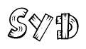 The clipart image shows the name Syd stylized to look like it is constructed out of separate wooden planks or boards, with each letter having wood grain and plank-like details.