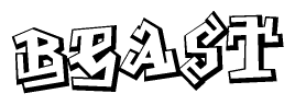 The clipart image features a stylized text in a graffiti font that reads Beast.