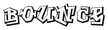 The clipart image features a stylized text in a graffiti font that reads Bounce.
