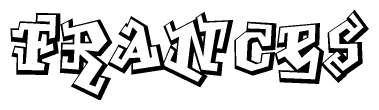 The clipart image features a stylized text in a graffiti font that reads Frances.