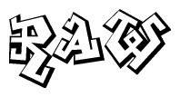 The clipart image features a stylized text in a graffiti font that reads Raw.