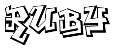 The clipart image features a stylized text in a graffiti font that reads Ruby.