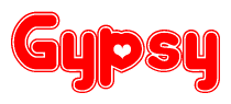 The image displays the word Gypsy written in a stylized red font with hearts inside the letters.