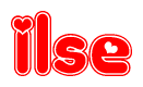 The image displays the word Ilse written in a stylized red font with hearts inside the letters.