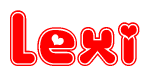 The image displays the word Lexi written in a stylized red font with hearts inside the letters.