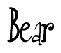 The image is of the word Bear stylized in a cursive script.