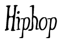 The image contains the word 'Hiphop' written in a cursive, stylized font.