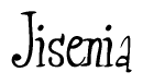 The image is of the word Jisenia stylized in a cursive script.