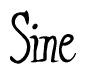 The image is a stylized text or script that reads 'Sine' in a cursive or calligraphic font.