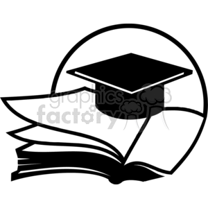 mortarboard and books