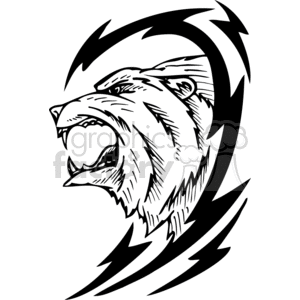 The image is a black and white vector illustration of a stylized grizzly bear's head. The design is bold and graphic, suitable for use as a tattoo, vinyl decal, or other types of graphic design applications.