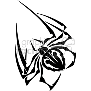 The clipart image shows a stylized, simplified representation of a spider that appears to be hanging, possibly from a web, with emphasis on its eight legs and the body segments. This design is particularly suitable for vinyl cutting due to its bold and clear lines, making it ideal for stickers, decorations, or T-shirt prints, especially for Halloween-themed projects or spooky occasions.